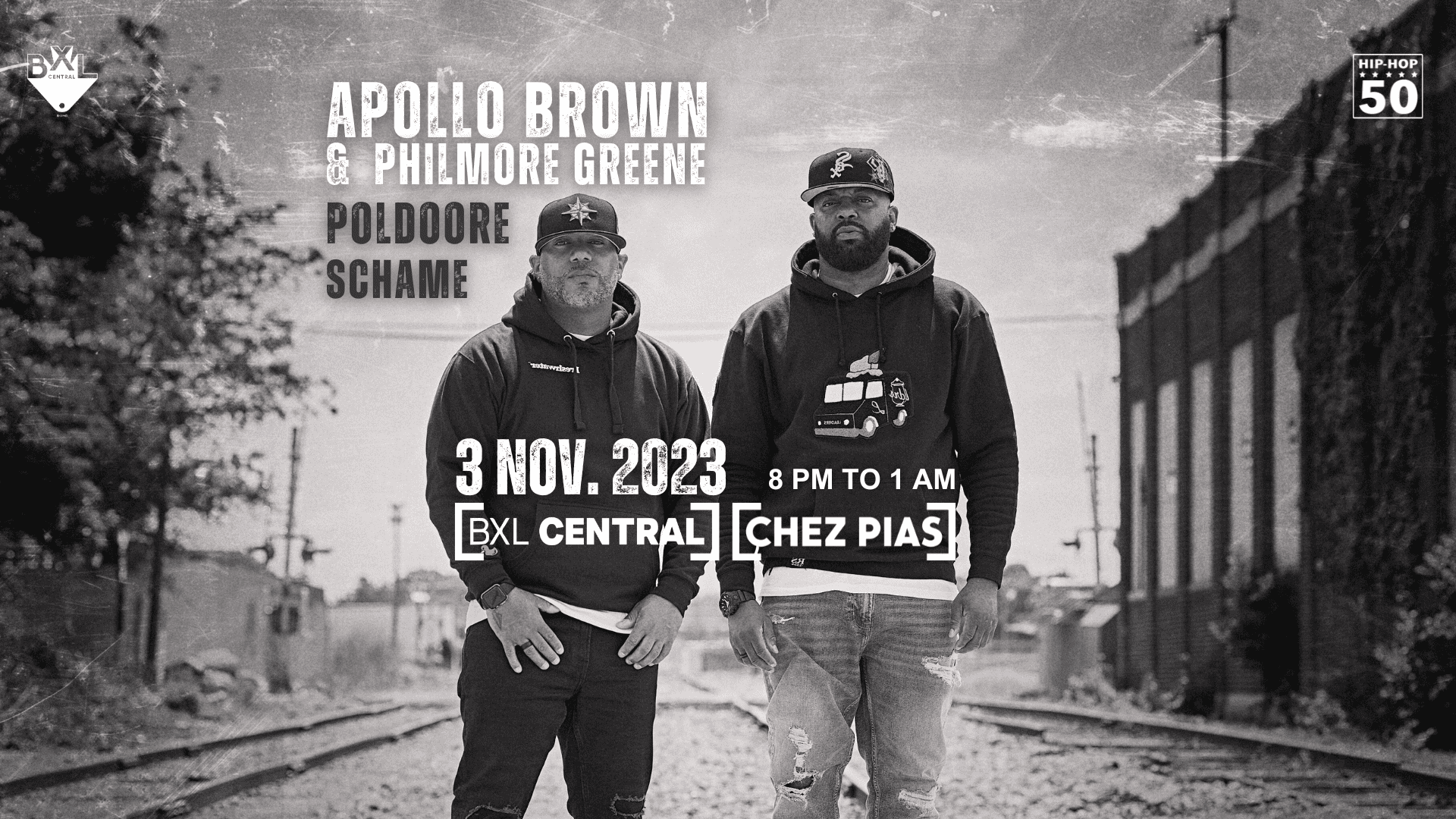 APOLLO BROWN + POLDOORE + SCHAME + DYSFUNKSHUNAL @ BXL CENTRAL [CHEZ PIAS]