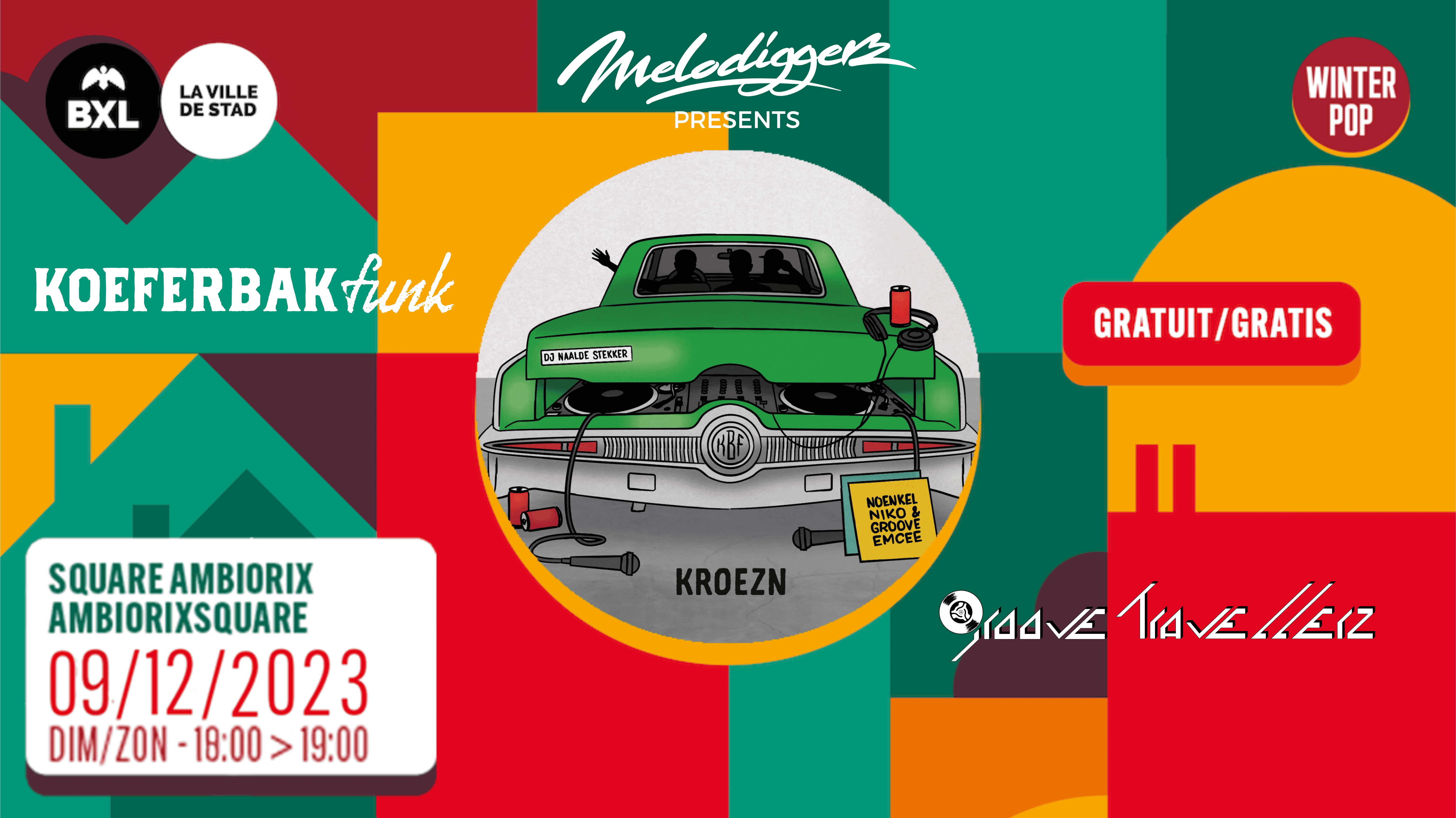 Koeferbak Funk & Groove Travellerz @ Winter Pop, Square Ambiorix (Bruxelles)