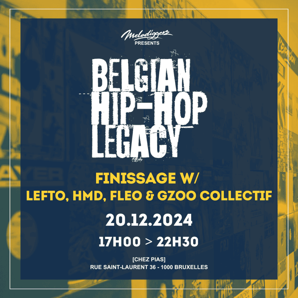 Belgian hip-hop legacy event poster, music, dance, concert, Brussels, 2024.